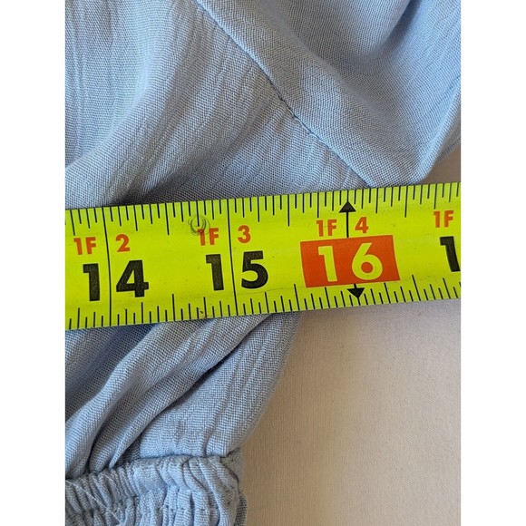 Mable Dress Womens Medium Maxi Vici Boho Puff Sleeve Flutter Light Blue - Picture 8 of 10